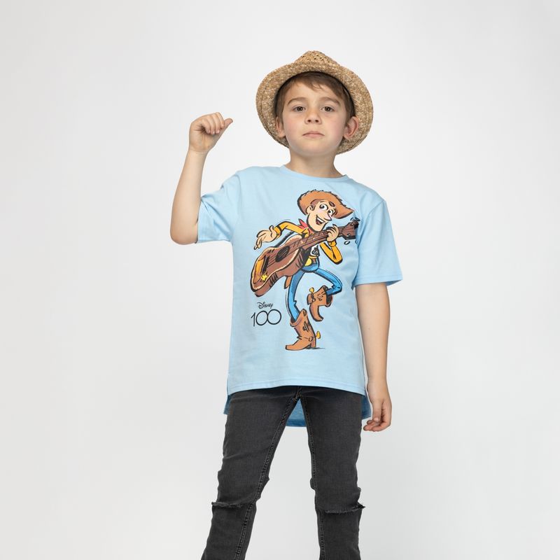 DISNEY - Polera Niño Woody Disney 100 Celeste Toy Story