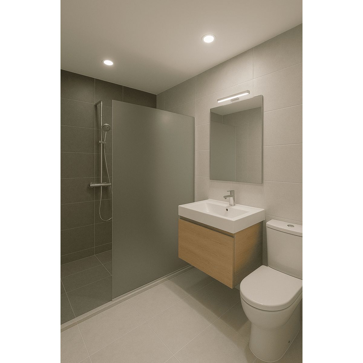 WINKO - Shower door fijo empavonado 80 x 190 Aluminio