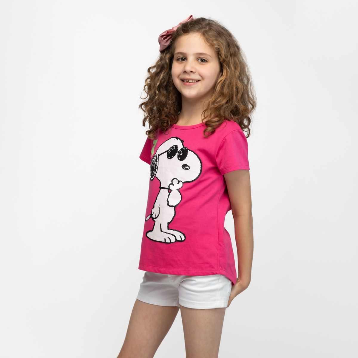 SNOOPY - Polera Niña Letras Rosa Snoopy