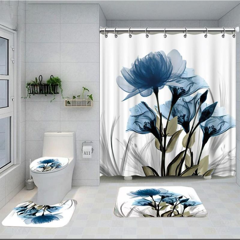 GENERICO - Set de baño cuatro piezas cortina de baño 180 x 180 cm