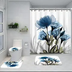 GENERICO - Set de baño cuatro piezas cortina de baño 180 x 180 cm