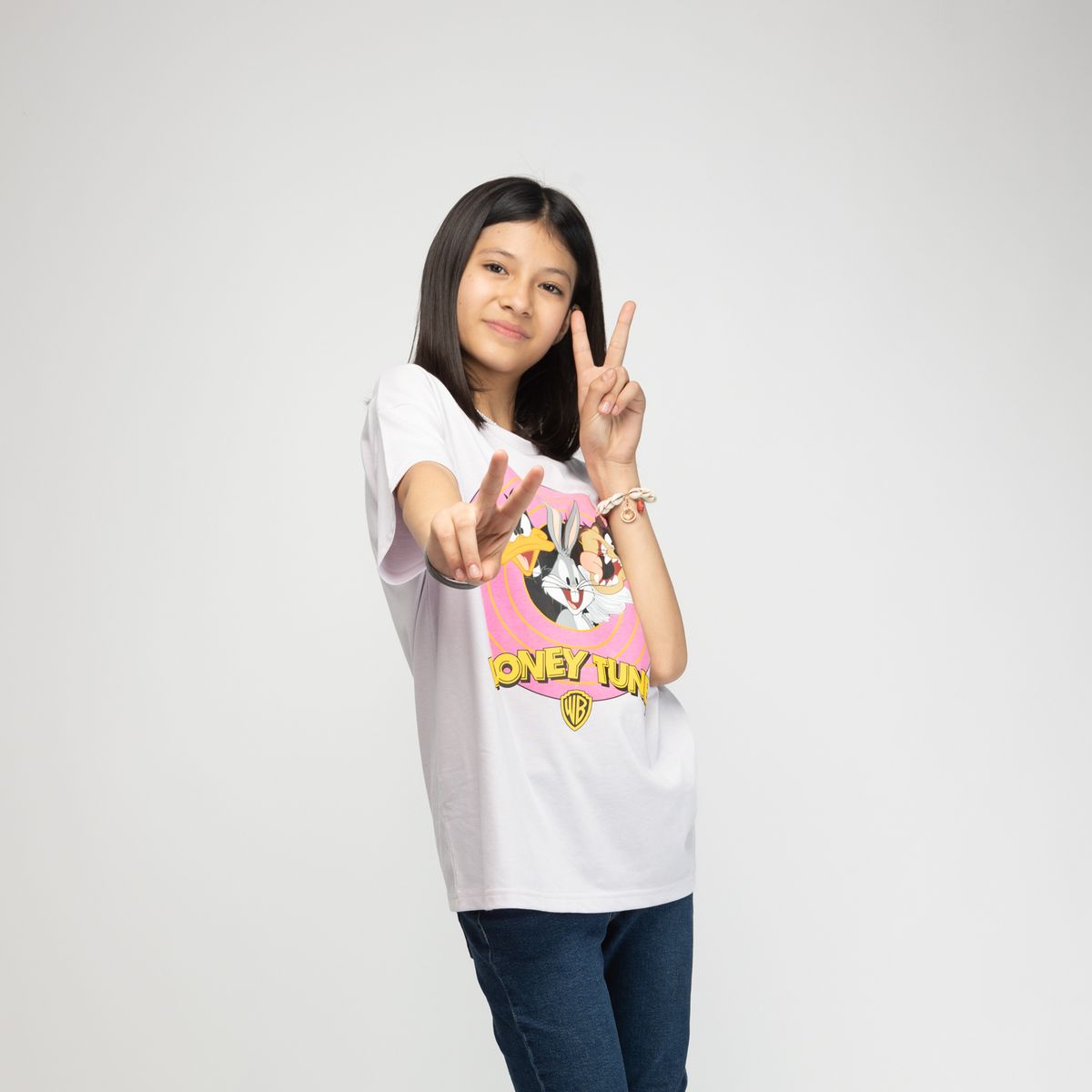 WARNER BROS - Polera Niña Bugs Bunny & Lucas Gris Looney Tunes