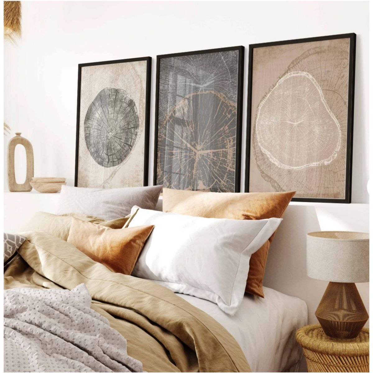 PAPEL ILUSTRADO - Set Anillos arboreos negro simple 40x50