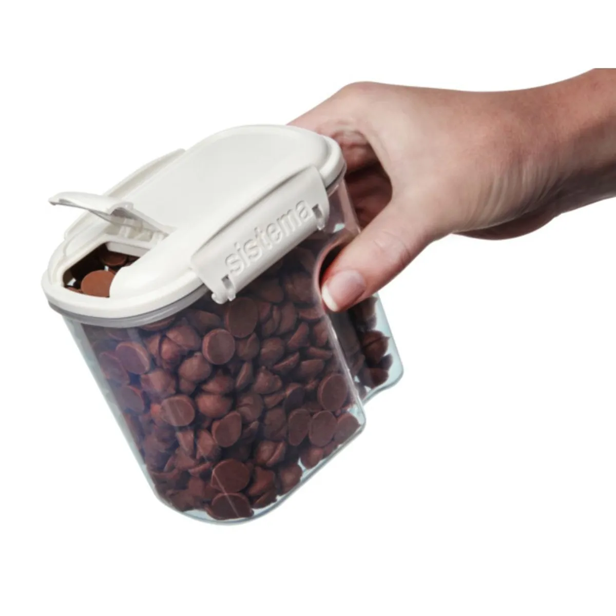 SISTEMA - Set de 2 Contenedores Hermeticos con Tapa Dispensadora de 645 ml.- Fabricado en Nueva Zelandia