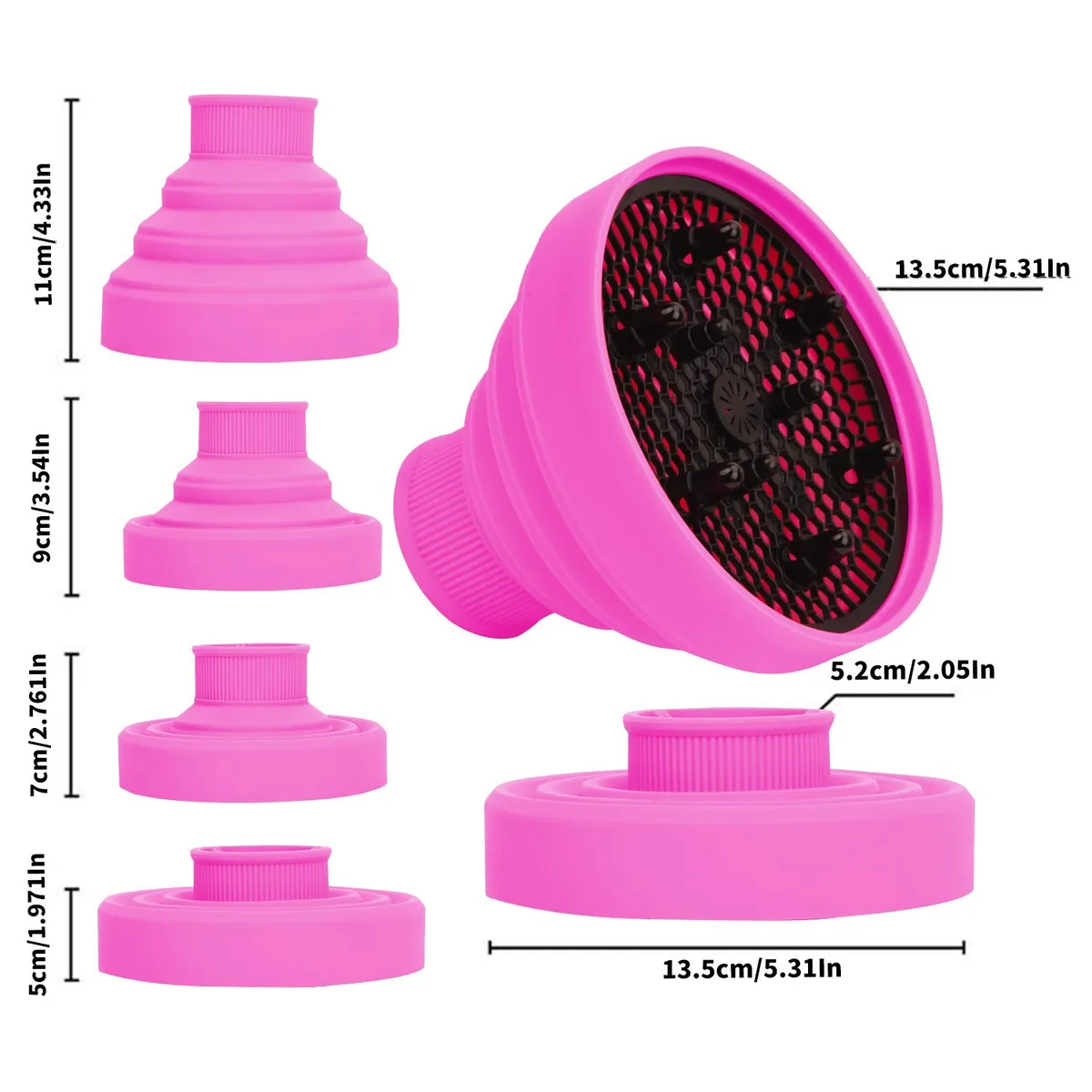 GENERICO - Difusor de Silicona Universal Para Secador de Cabello Rosa