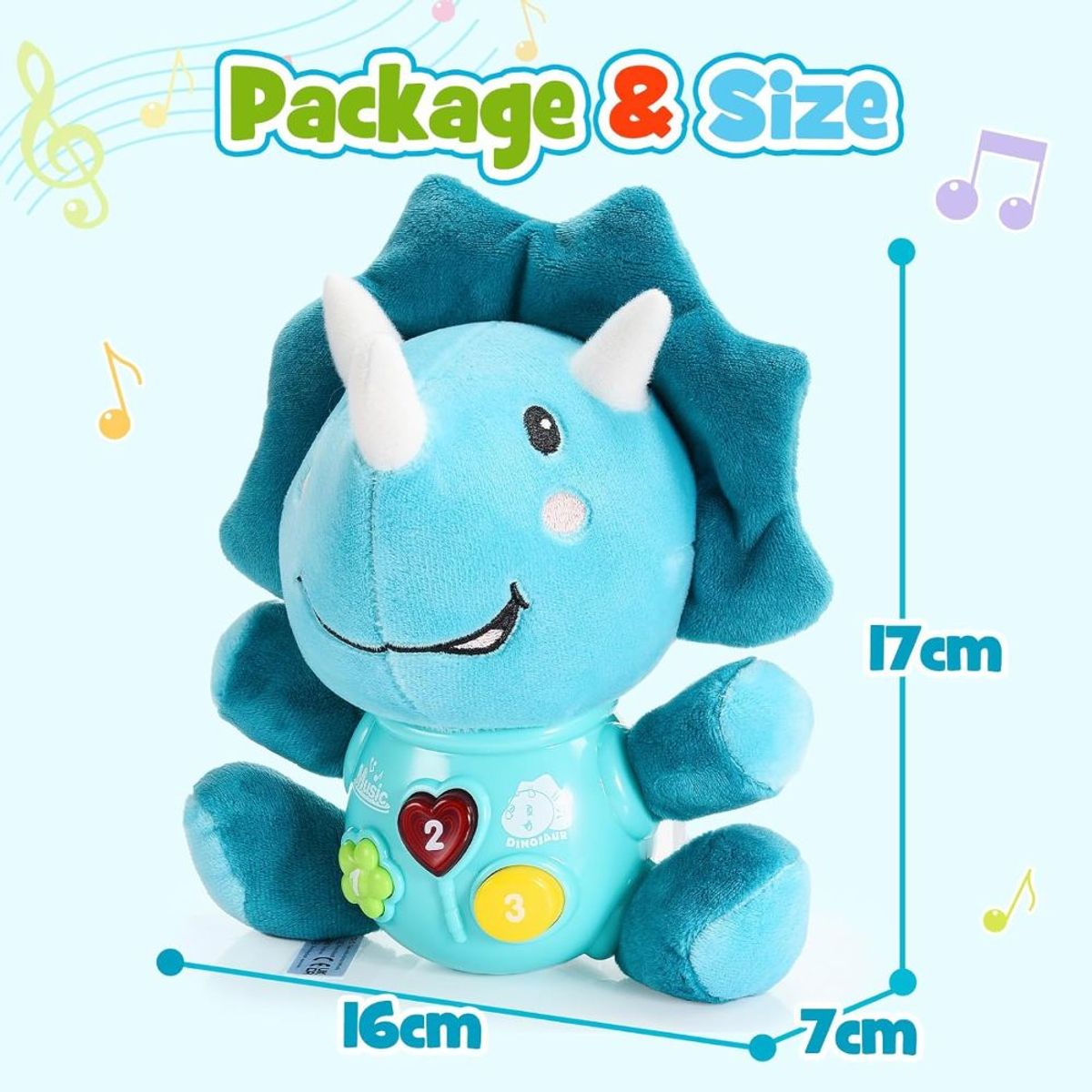 GENERICO - Peluche Dinosaurio Canta Y Aprende Conmigo