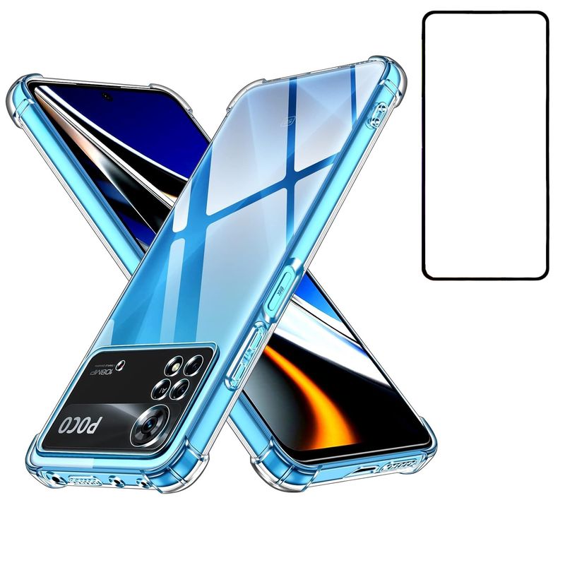 GENERICO - Carcasa Transparente Para Xiaomi Poco X4 Pro 5G Con Lamina Completa