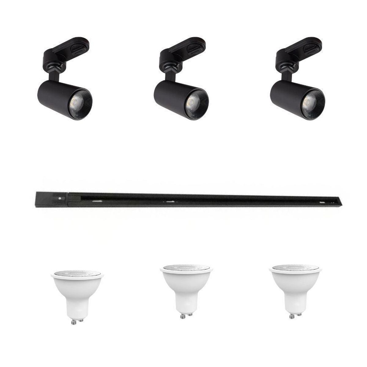 BOSCO - KIT DE RIEL ENERGIZADO NEGRO 1MT BOSCO