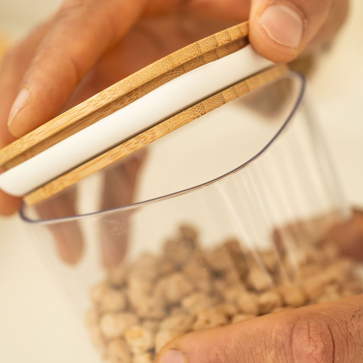 OU - Contenedor Hermético con Tapa Bambú Keep 0,45 lt Transparente Ou OU