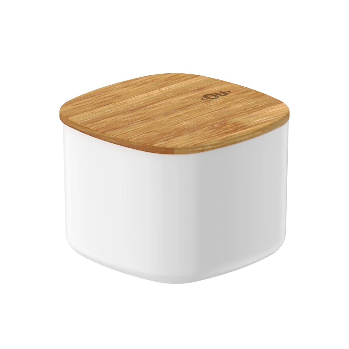 OU - Contenedor Hermético Con Tapa de Bambú Keep 0,45 lt Blanco Ou OU