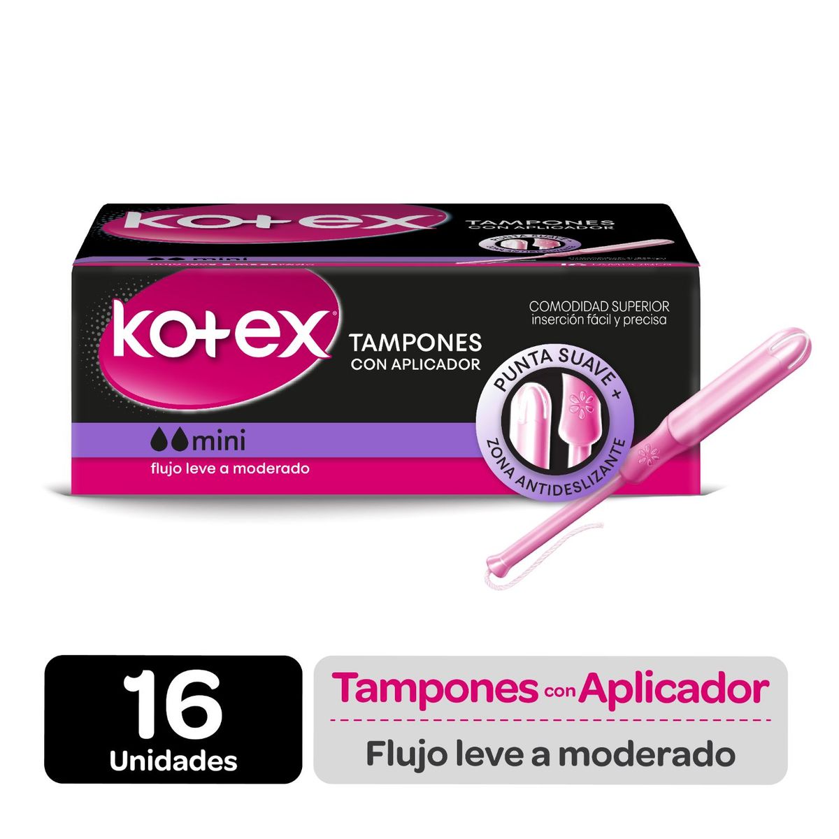 KOTEX - Tampón Kotex con aplicador Mini 16 un