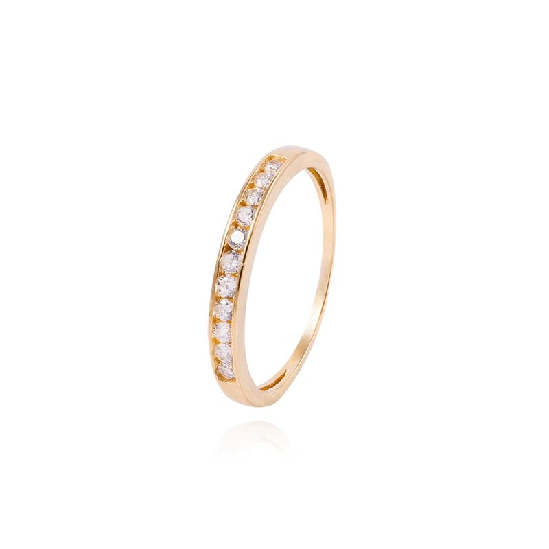 JB JOYAS BARON - Anillo Compromiso de Oro 18Kt Riel con Circon