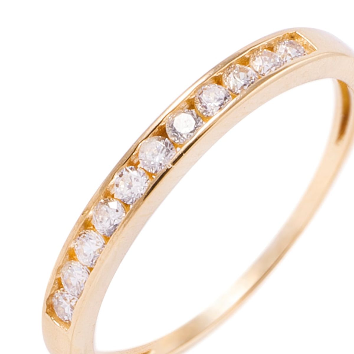 JB JOYAS BARON - Anillo Compromiso de Oro 18Kt Riel con Circon