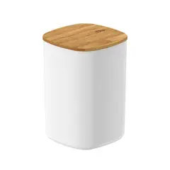 OU - Contenedor Hermético con Tapa de Bambú Keep 1 lt Blanco