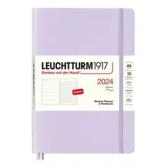 ANTARTICA LIBROS - Agenda 2024 A5 Semanal Y Notebook Lilac
