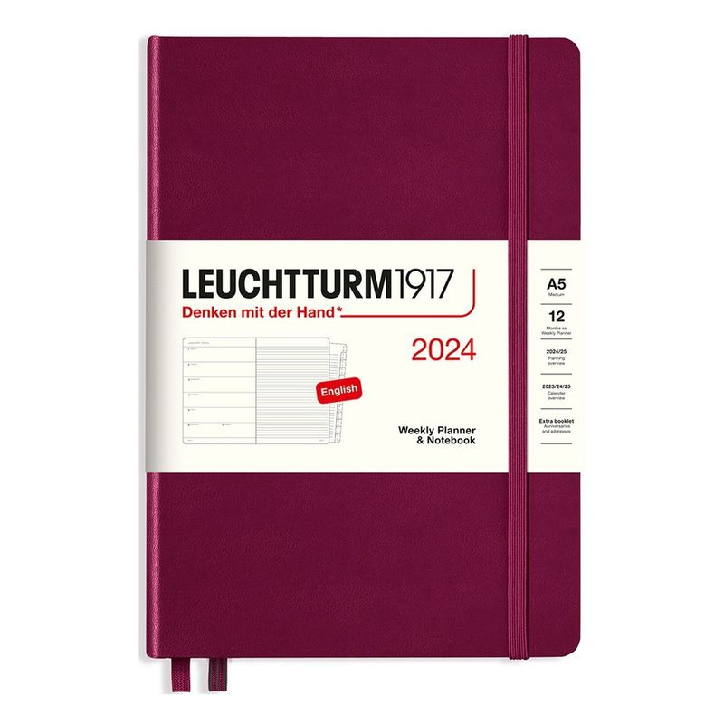ANTARTICA LIBROS - Agenda 2024 A5 Semanal Y Notebook Port Red
