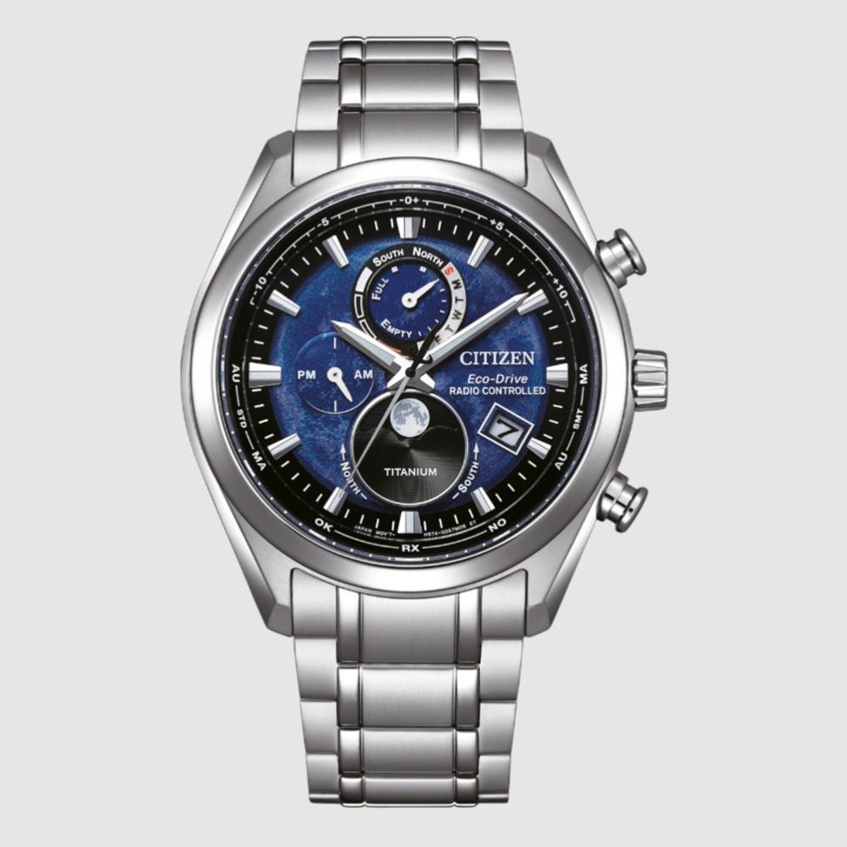CITIZEN - Reloj Citizen Hombre Eco Drive Radiocontrolado Face Lunar