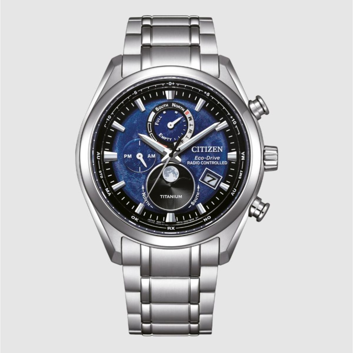 CITIZEN - Reloj Citizen Hombre Eco Drive Radiocontrolado Face Lunar