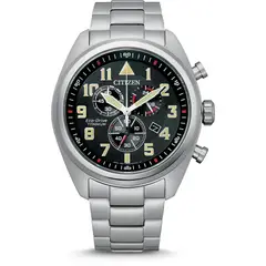 CITIZEN - Reloj Hombre AT2480-81E Super Titanio Cronografo Eco-Drive