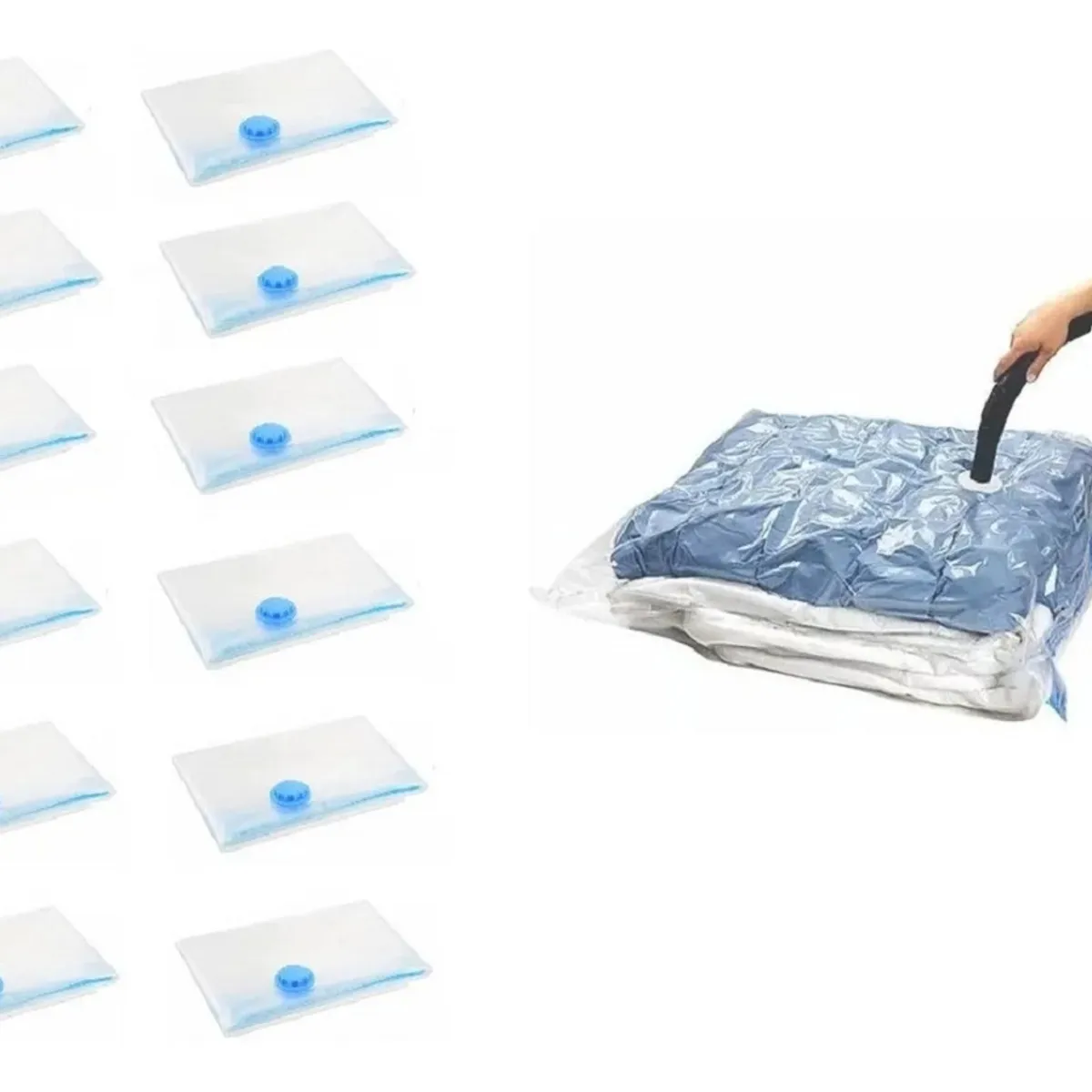 GENERICO - Pack 12 Bolsas Al Vacío Casa Compresión De Ropa 69x98