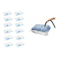 GENERICO - Pack 12 Bolsas Al Vacío Casa Compresión De Ropa 69x98