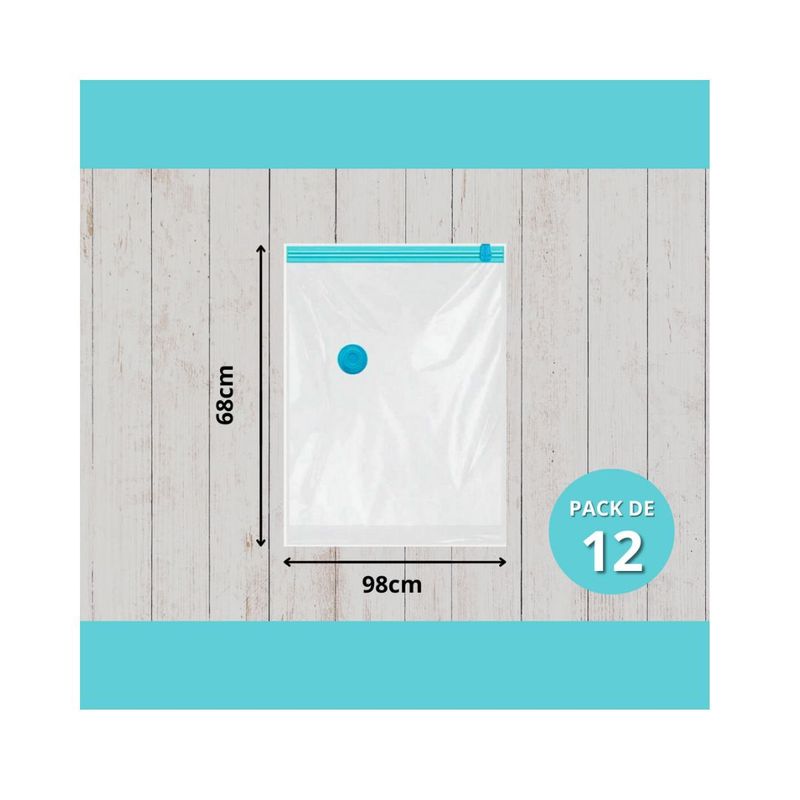 GENERICO - Pack 12 Bolsas Al Vacío Casa Compresión De Ropa 80x110