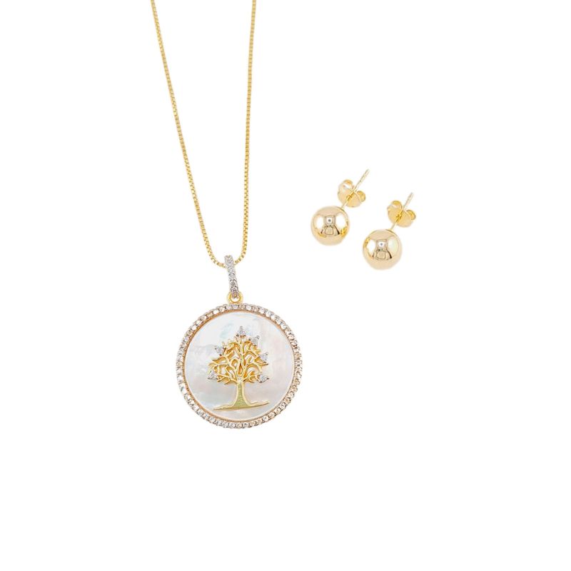 JOYAS MONTERO - Conjunto Arad Gold Con Micro Circones.-