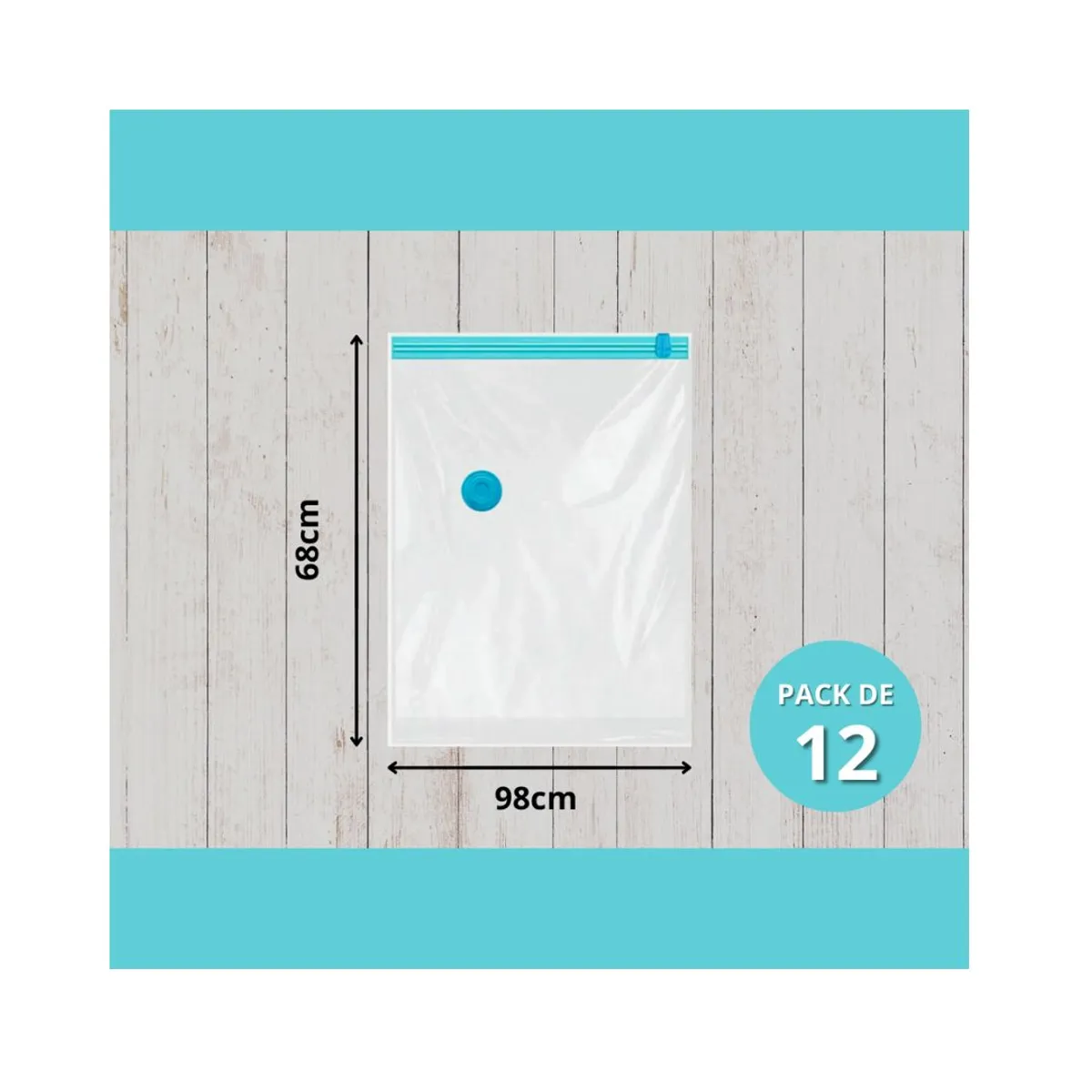 GENERICO - Pack 12 Bolsas Al Vacío Casa Compresión De Ropa 80x130