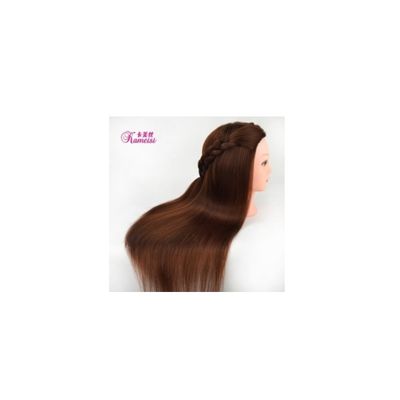 Imagen 2 del producto Cabeza Estudio Peluqueria Sintetico 80cm Cafe Claro