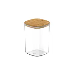 OU - Contenedor Hermético con Tapa Bambú Keep 1 lt Transparente
