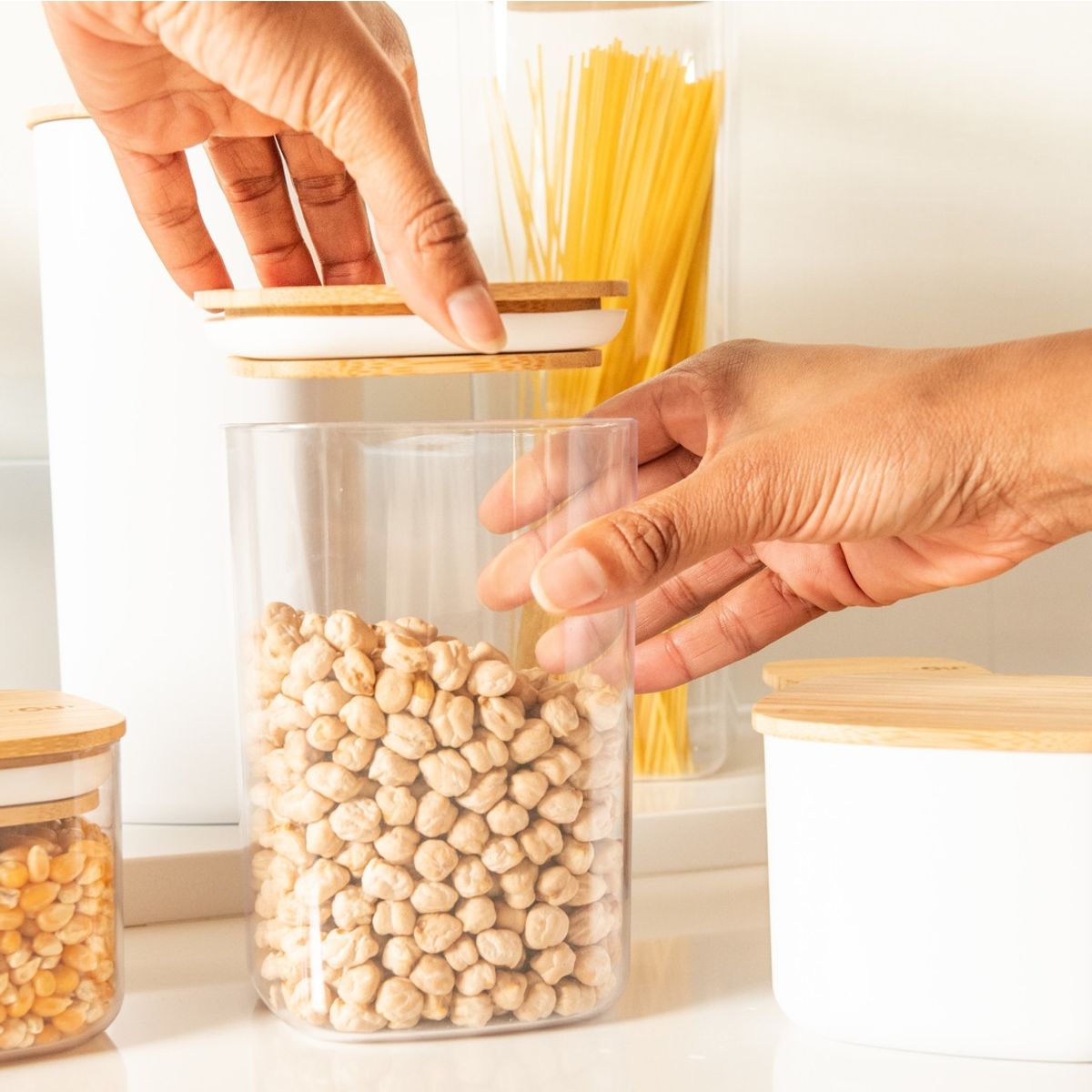 OU - Contenedor Hermético con Tapa Bambú Keep 1 lt Transparente Ou OU