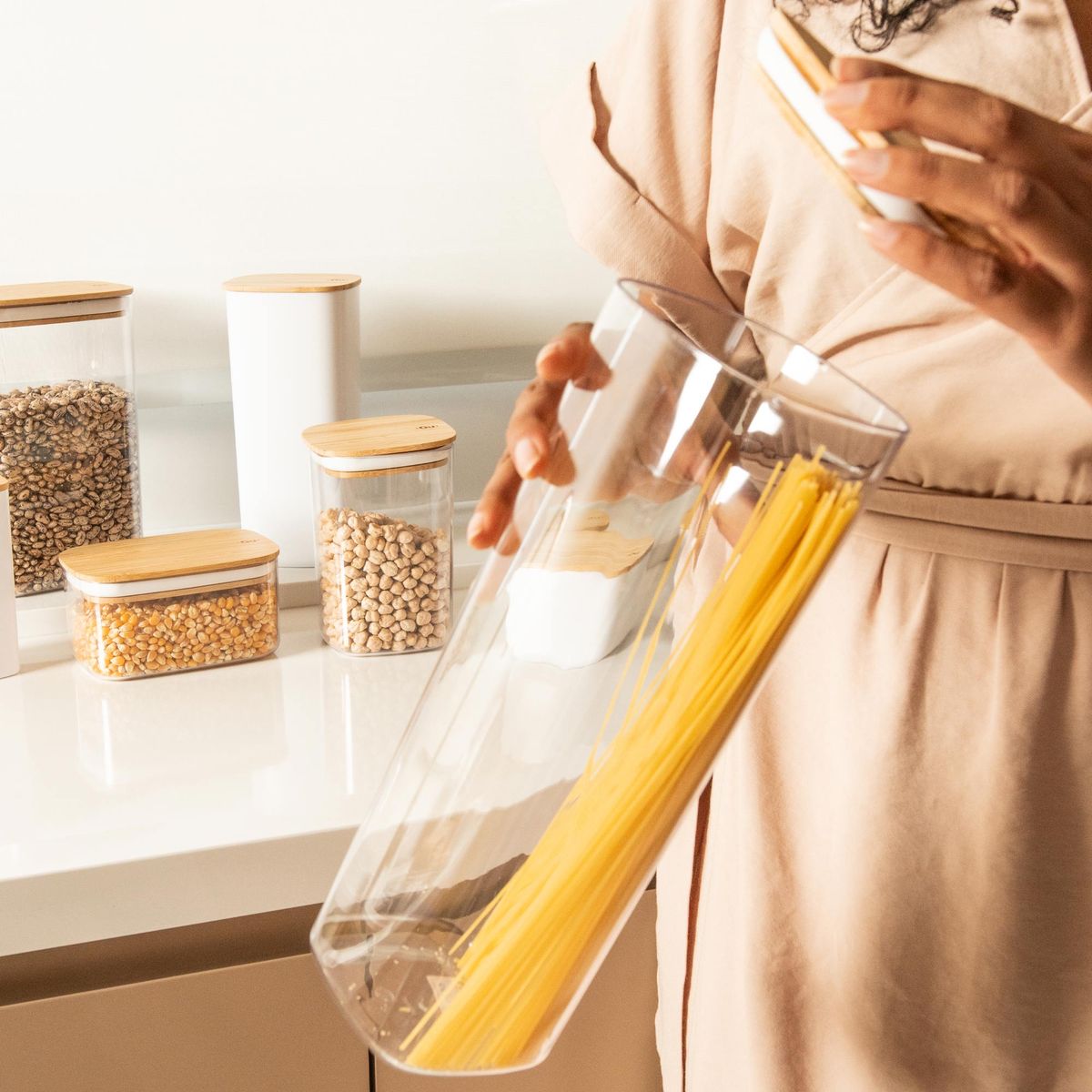 OU - Contenedor Hermético con Tapa Bambú Keep 1,5 lt Transparente Ou OU