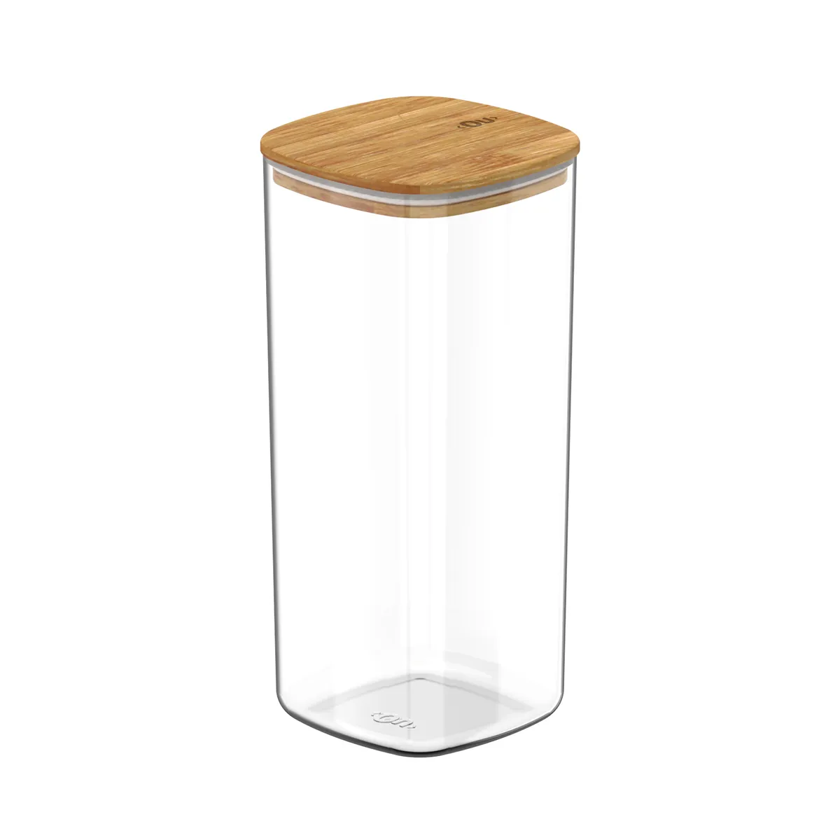 OU - Contenedor Hermético con Tapa Bambú Keep 1,5 lt Transparente Ou OU