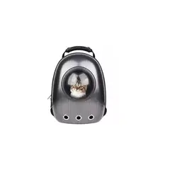 GENERICO - Mochila Bolso de Transporte Mascota Negro Rayas