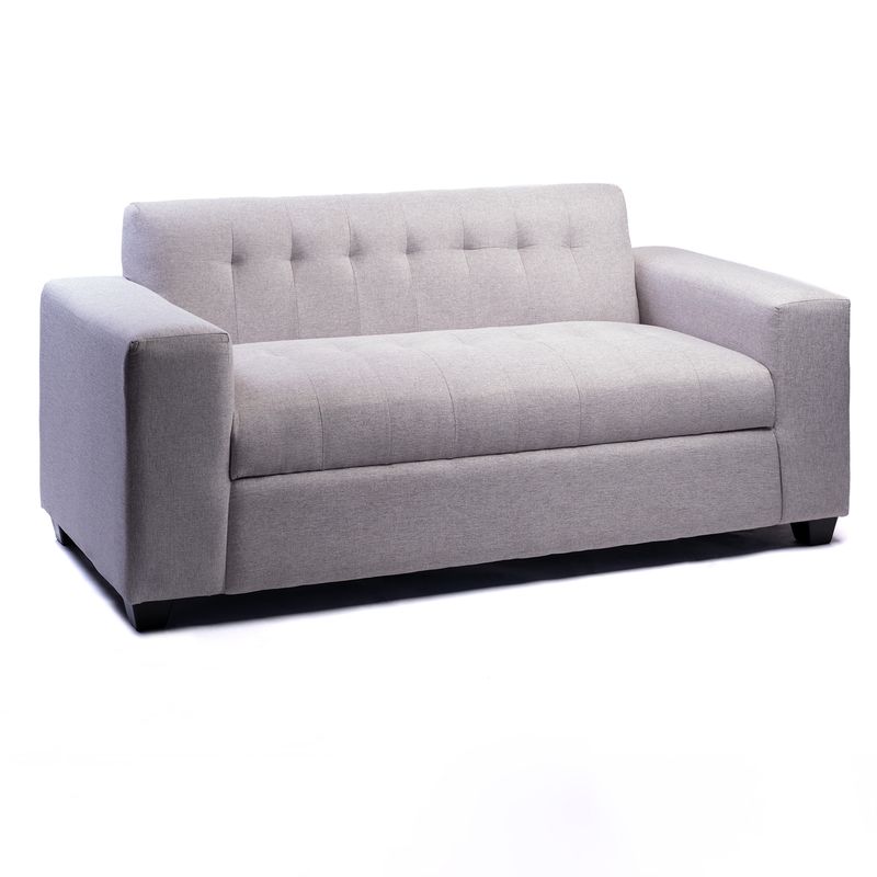 MUEBLES NEW - SOFA TRES CUERPOS GRIS LINO