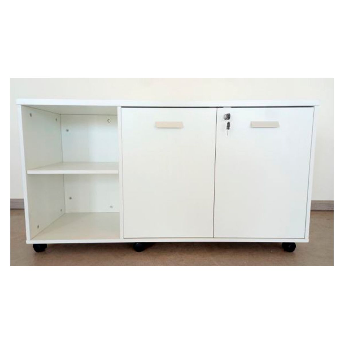 GENERICO - Mueble lateral 2 puertas con llave 120 x 60 x 40cm- Blanco