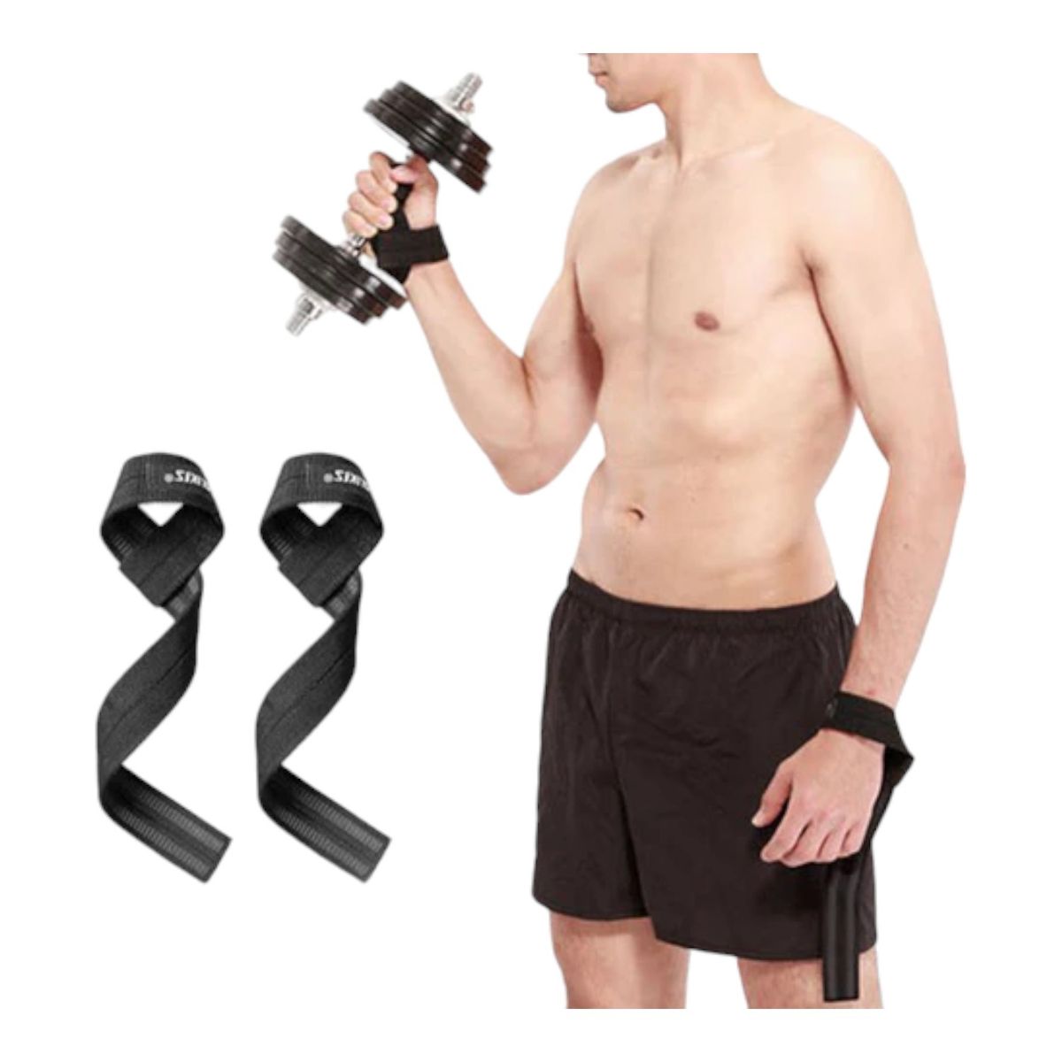 AOLIKES - Straps para levantamiento de pesas Crossfit Gym - rojo