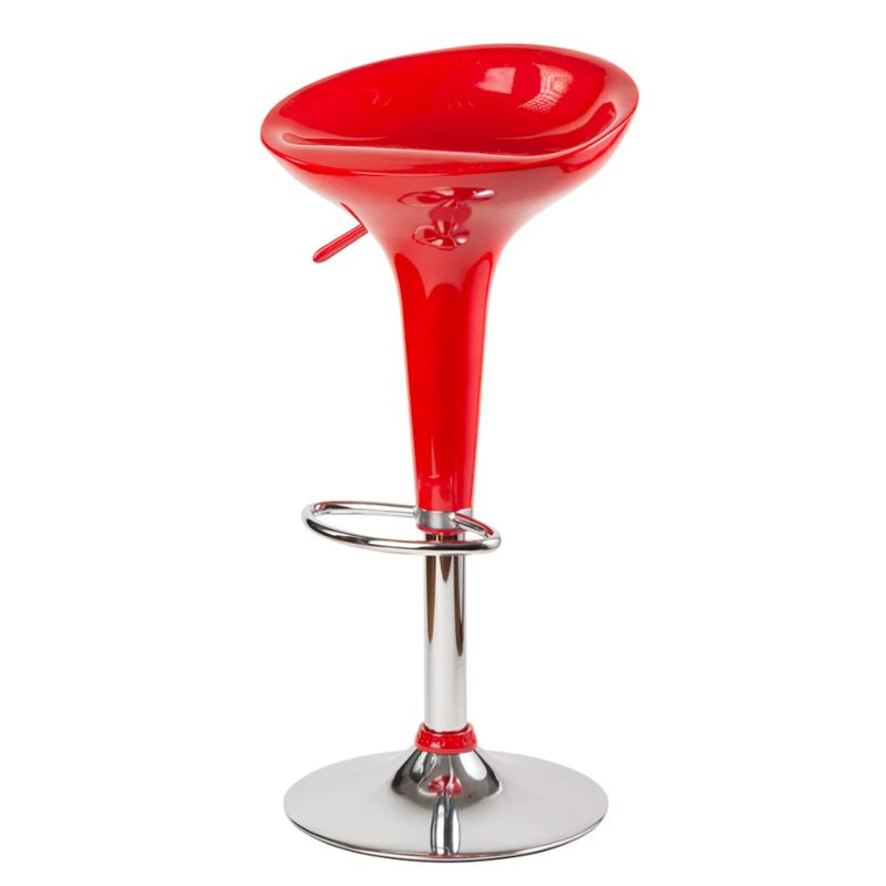 GENERICO - Silla Piso Taburete Bar Colores Respaldo Alto Rojo