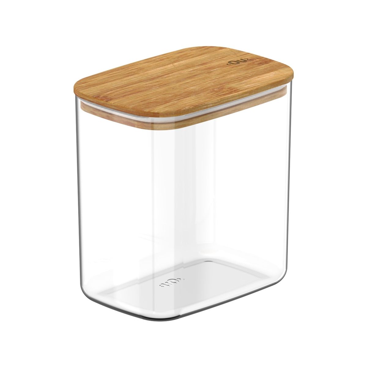OU - Contenedor Hermético Rectangular Bambú Keep 1,5 lt Transparente Ou OU