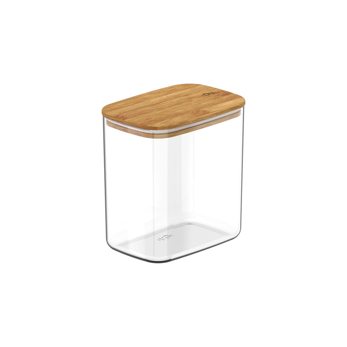 OU - Contenedor Hermético Rectangular Bambú Keep 1,5 lt Transparente Ou OU