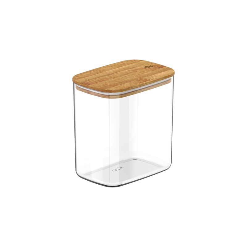 OU - Contenedor Hermético Rectangular Bambú Keep 1,5 lt Transparente Ou OU