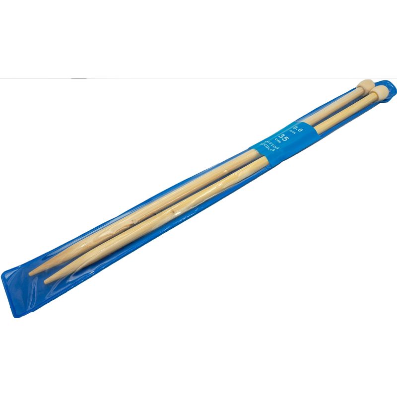 GENERICO - Palillos de Bambú 9.0mm para tejer de 35cm Knitting needles