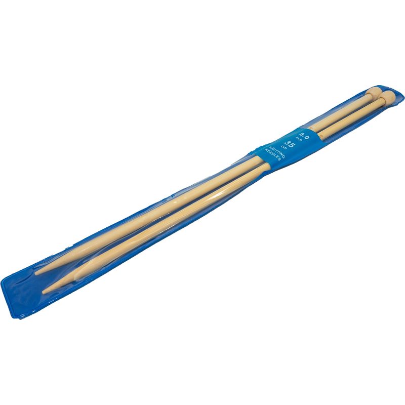 GENERICO - Palillos de Bambú 8.0mm para tejer de 35cm Knitting needles