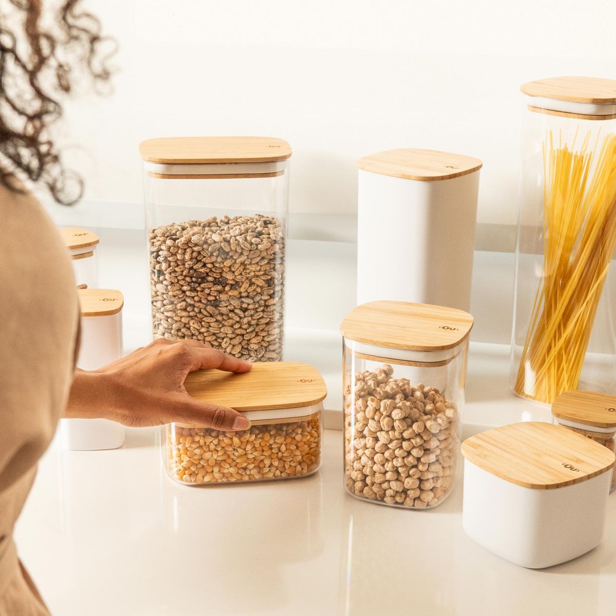 OU - Contenedor Hermético con Tapa de Bambú Keep 2,3 lt Transparente Ou OU