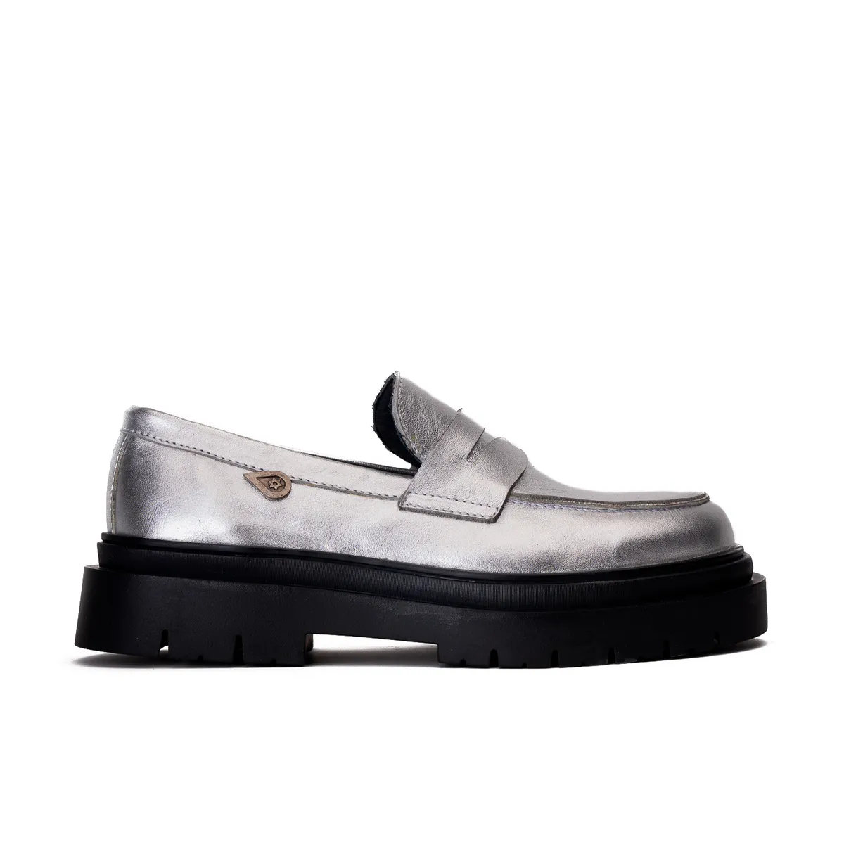 LANDAZURI - Mocasín Cuero Mármara Plata Landazuri