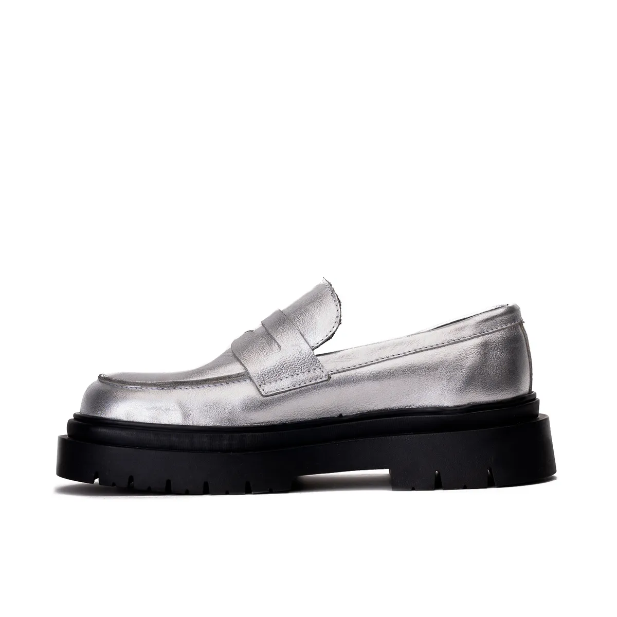 LANDAZURI - Mocasín Cuero Mármara Plata Landazuri