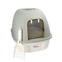 Arenero Gatos con puerta abatible Gris 52x41x405 cm