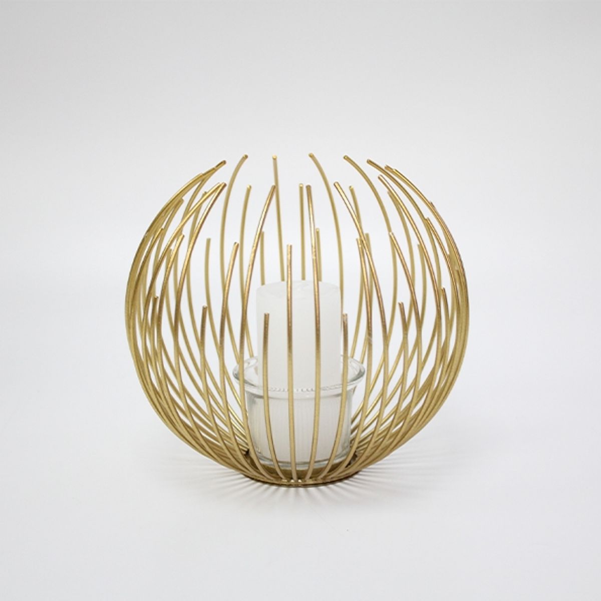 NEWTREE - Candelabro Porta Vela Esfera Dorada 15cm