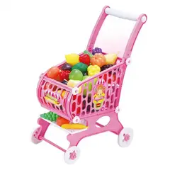 KIVARA - Carro Supermercado Juguete Carrito Compra Rosado Accesorios