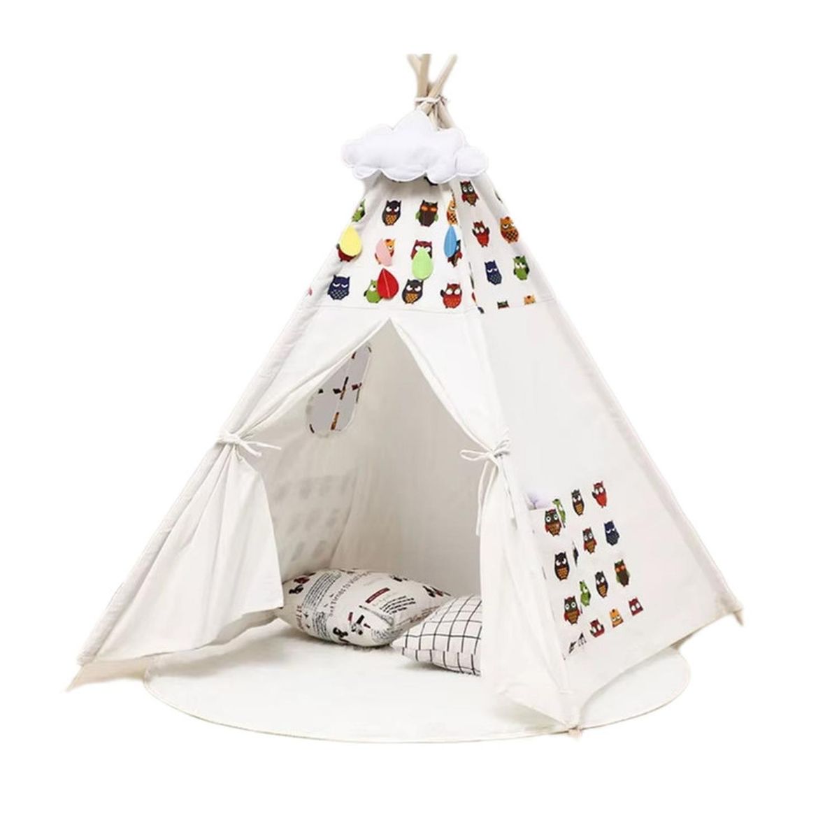 FIGLIO - Carpa Tipi Niños Infantil 160 Cm Buhos Juguete Decoracion